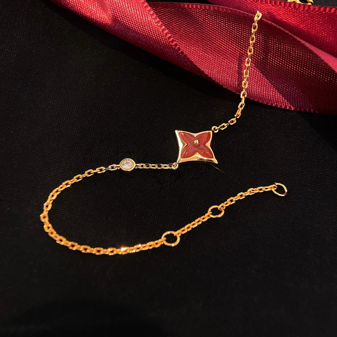 [Echo Fine ]COLOR STAR CARNELIAN PINK GOLD DIAMOND BRACELET