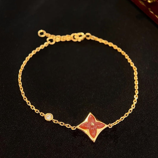 [Echo Fine ]COLOR STAR CARNELIAN PINK GOLD DIAMOND BRACELET