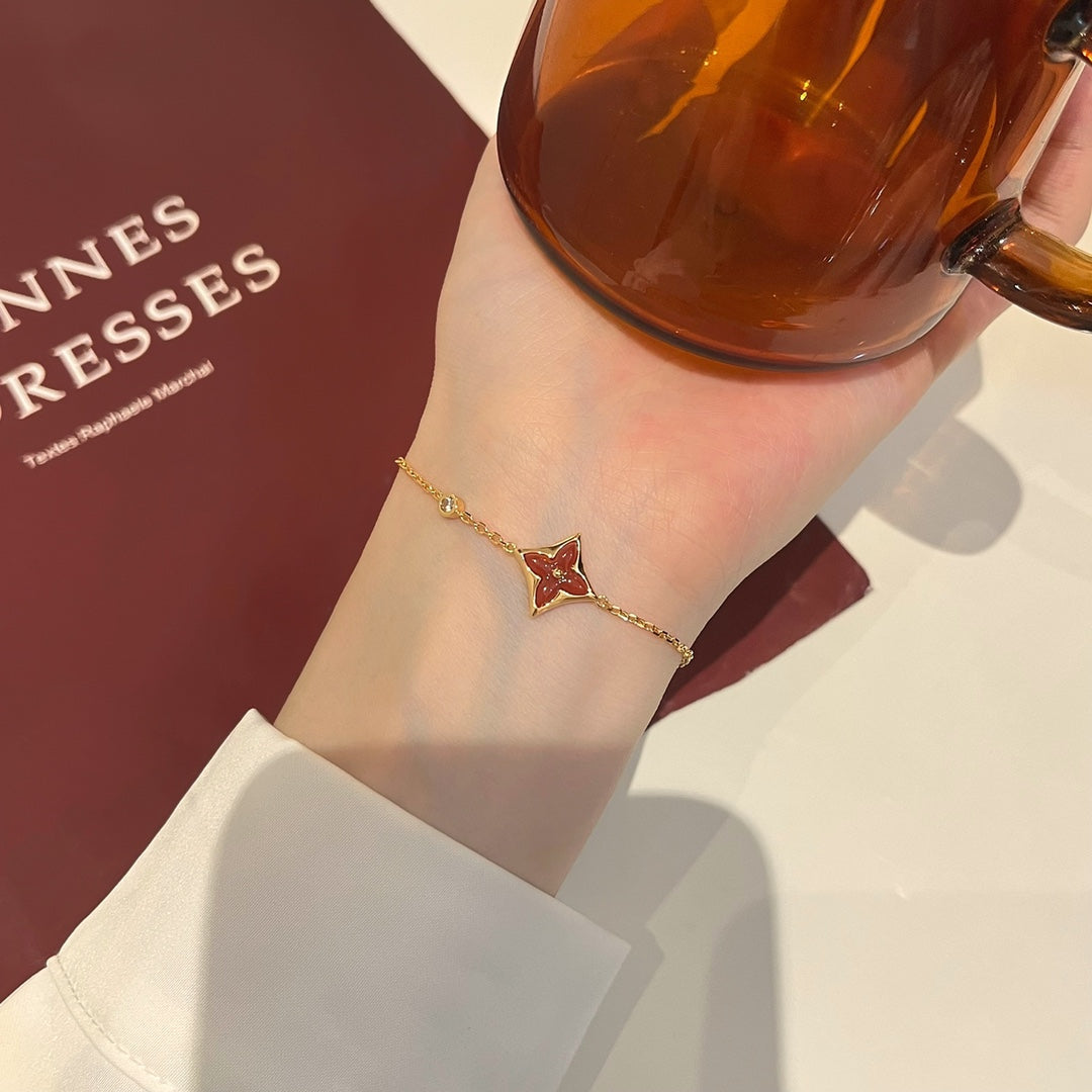 [Echo Fine ]COLOR STAR CARNELIAN PINK GOLD DIAMOND BRACELET
