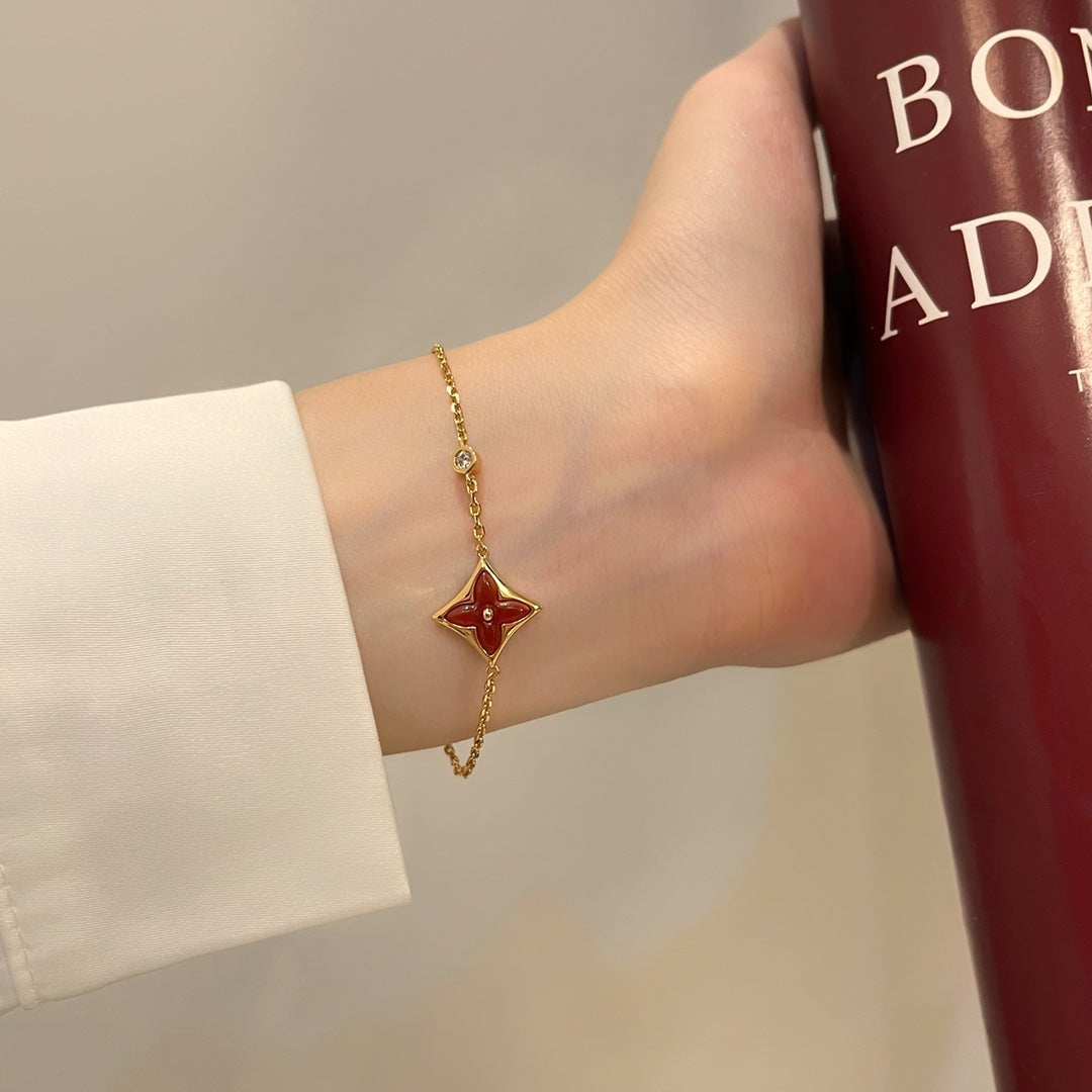 [Echo Fine ]COLOR STAR CARNELIAN PINK GOLD DIAMOND BRACELET