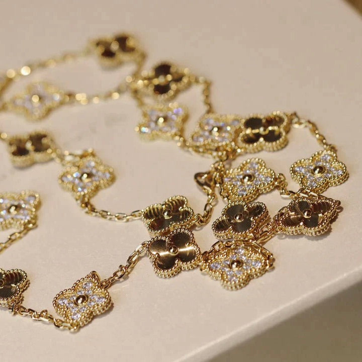 [Echo Fine ]CLOVER 20 MOTIFS LASER DIAMOND NECKLACE