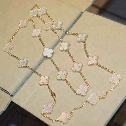 [Echo Fine ]CLOVER 20 MOTIFS WHITE MOP NECKLACE