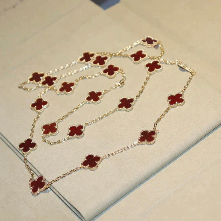 [Echo Fine ]CLOVER 20 MOTIFS CARNELIAN NECKLACE