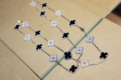 [Echo Fine ]CLOVER 20 MOTIFS ONYX DIAMOND SILVER