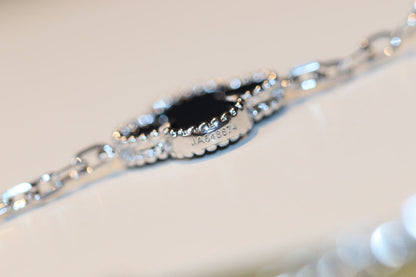 [Echo Fine ]CLOVER 20 MOTIFS ONYX DIAMOND SILVER
