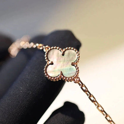 [Echo Fine ]CLOVER 20 MOTIFS DARK MOP DIAMOND  NECKLACE