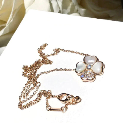 [Echo Fine ]CLOVER MOP DIAMOND ROSE GOLD NECKLACE