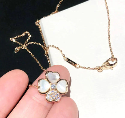 [Echo Fine ]CLOVER MOP DIAMOND ROSE GOLD NECKLACE