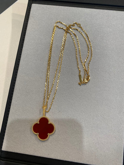 [Echo Fine ]CLOVER 25MM NECKLACE GOLD CARNELIAN