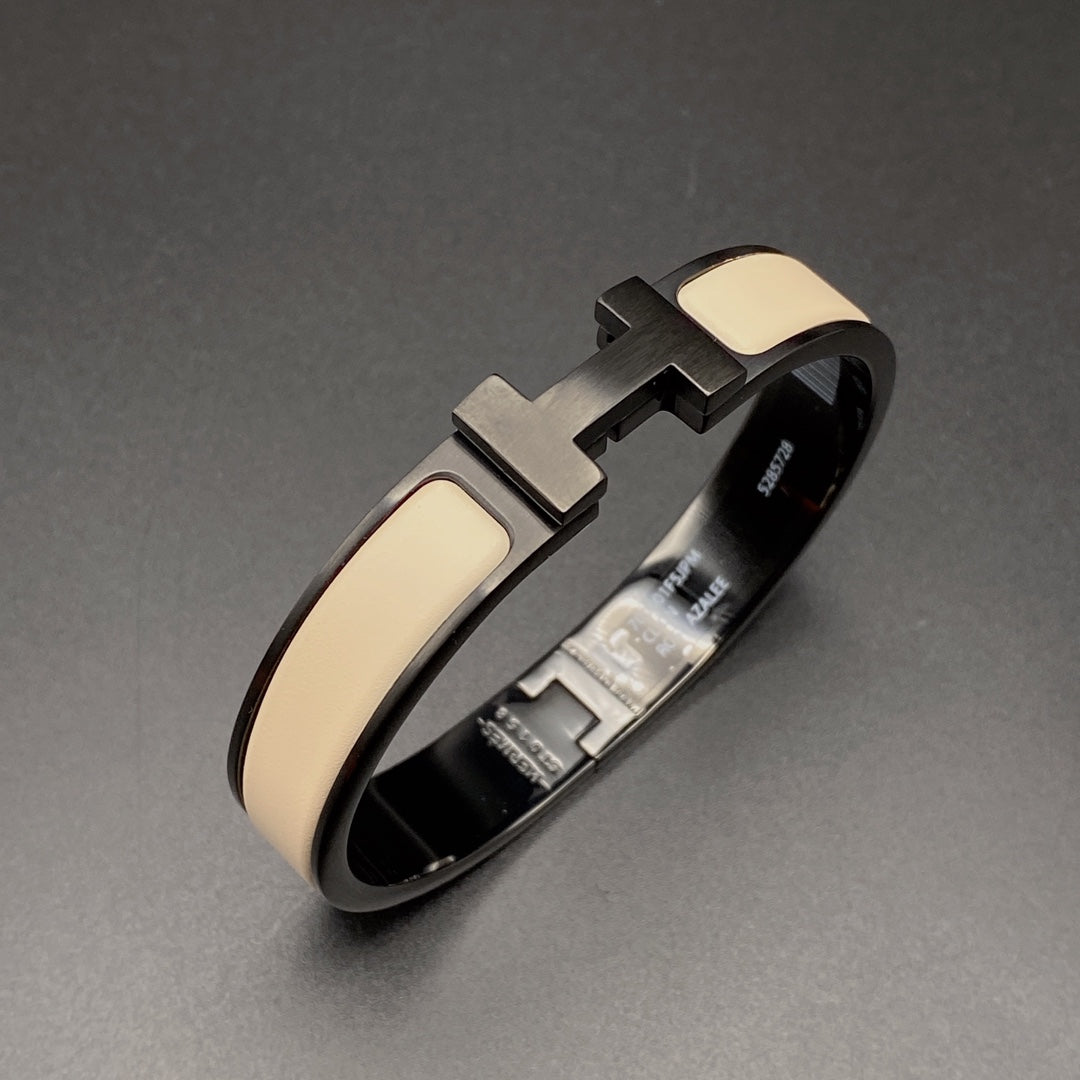 [Echo Fine ]H BRACELET 12MM BLACK BEIGE CERAMIC