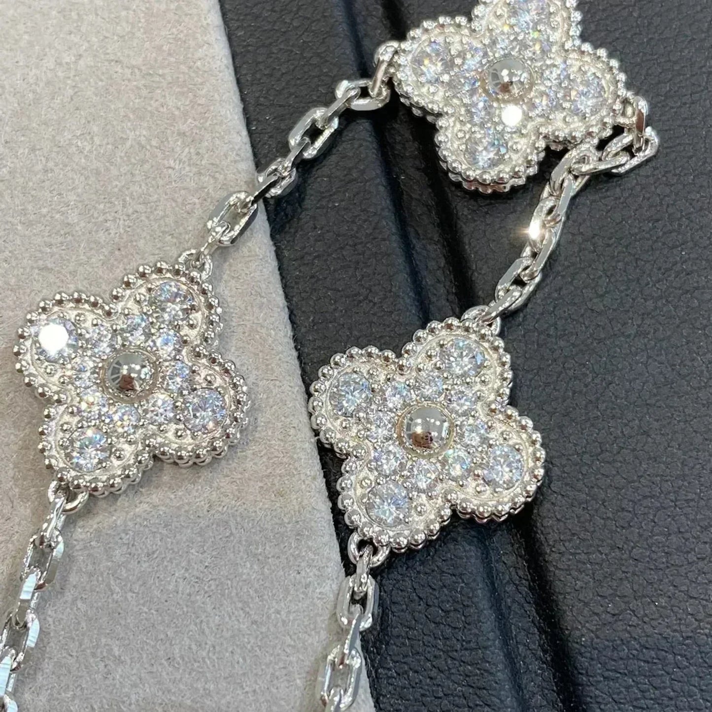 [Echo Fine ]CLOVER 5 MOTIFS  DIAMOND BRACELET SILVER