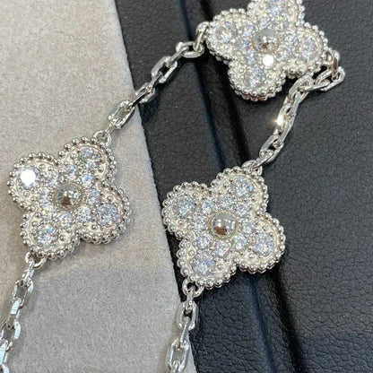 [Echo Fine ]CLOVER 5 MOTIFS  DIAMOND BRACELET SILVER