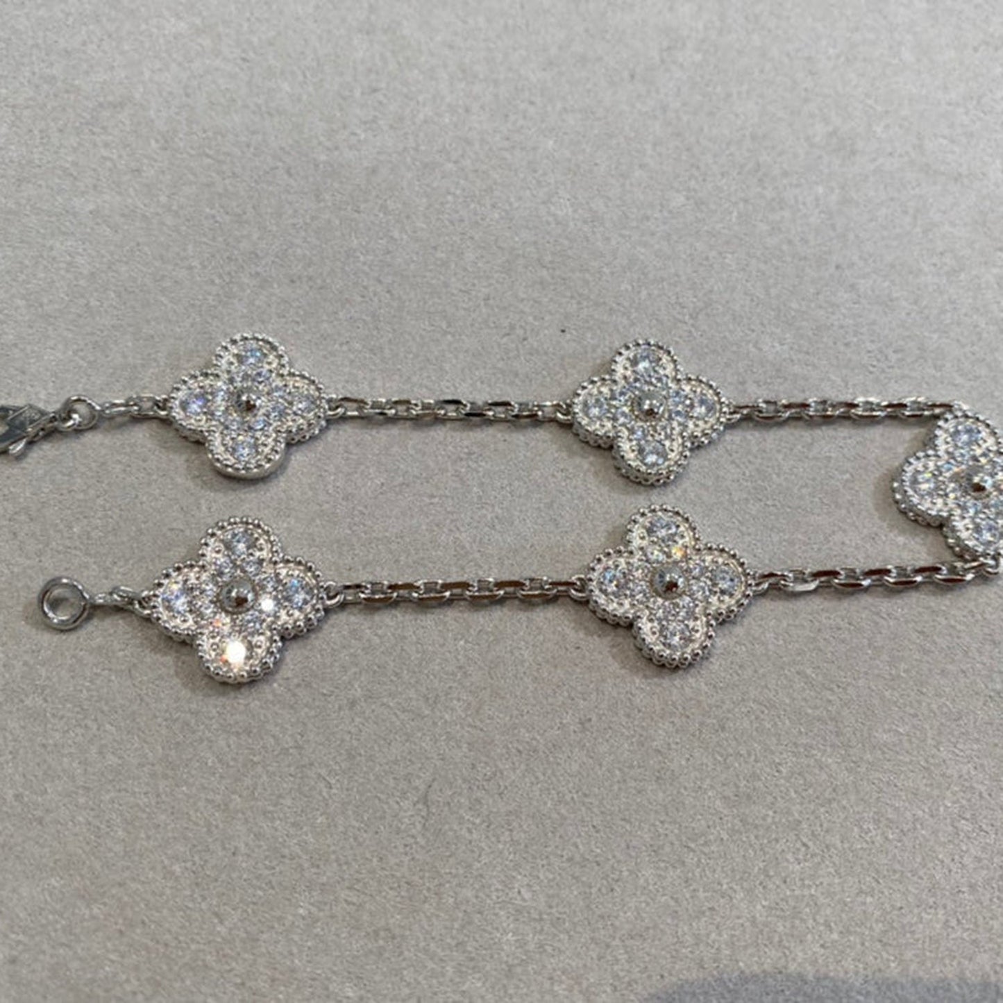 [Echo Fine ]CLOVER 5 MOTIFS  DIAMOND BRACELET SILVER