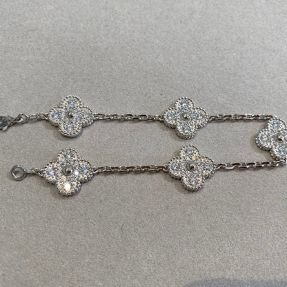 [Echo Fine ]CLOVER 5 MOTIFS  DIAMOND BRACELET SILVER