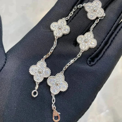 [Echo Fine ]CLOVER 5 MOTIFS  DIAMOND BRACELET SILVER