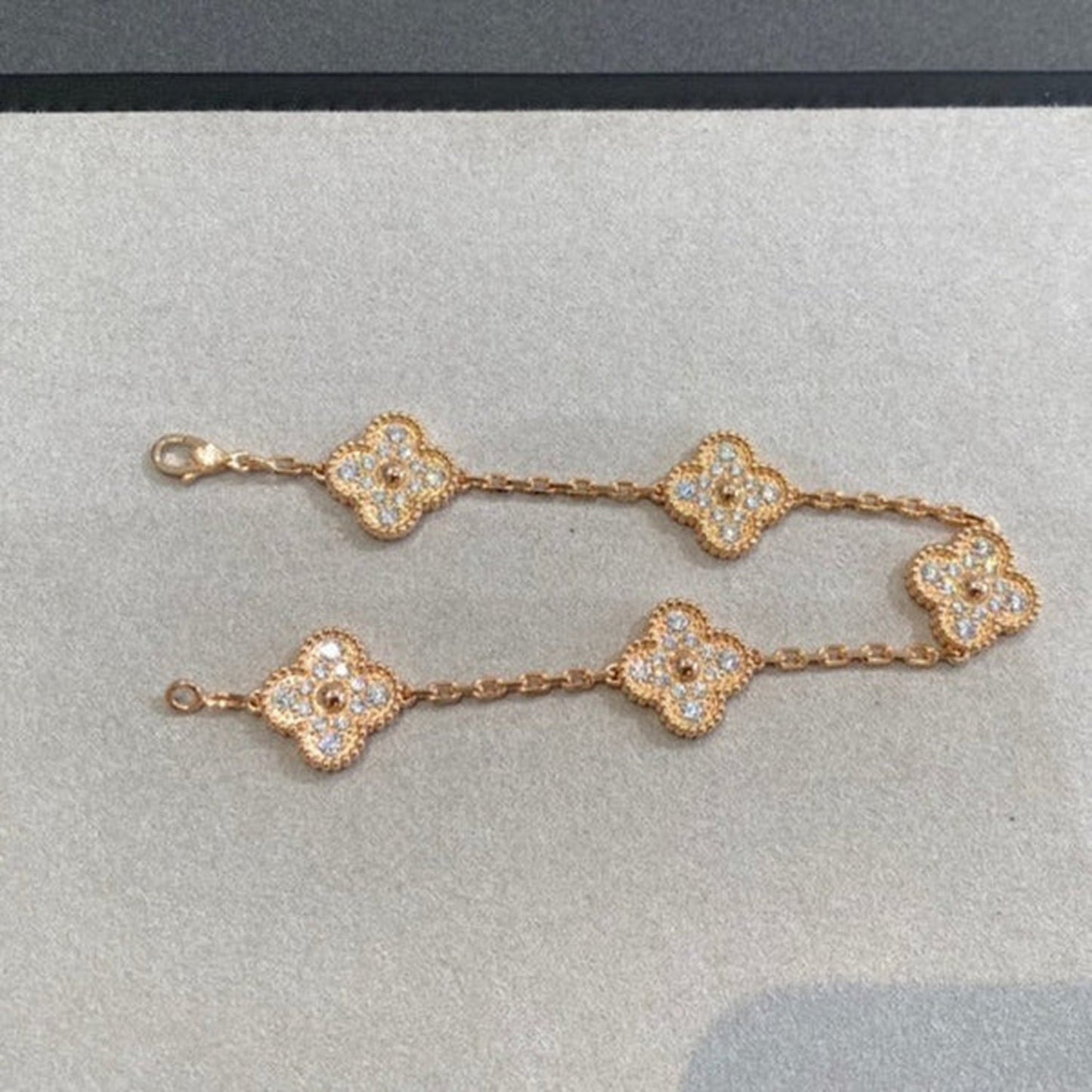 [Echo Fine ]CLOVER 5 MOTIFS  FULL DIAMOND BRACELET