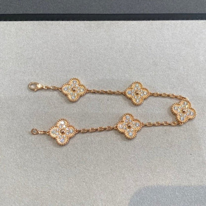 [Echo Fine ]CLOVER 5 MOTIFS  FULL DIAMOND BRACELET