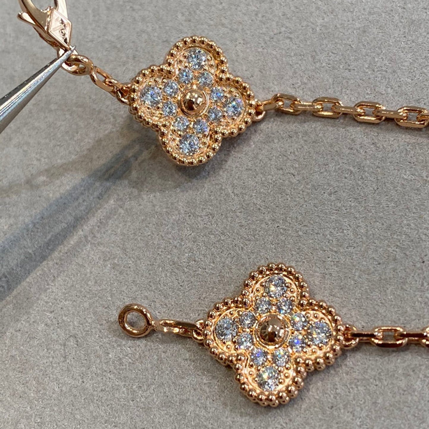 [Echo Fine ]CLOVER 5 MOTIFS  FULL DIAMOND BRACELET
