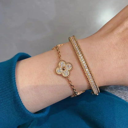 [Echo Fine ]CLOVER 5 MOTIFS  FULL DIAMOND BRACELET