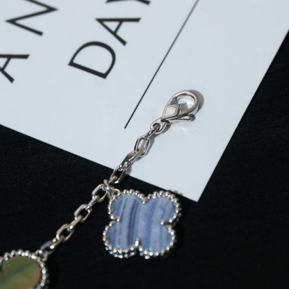 [Echo Fine ]CLOVER BRACELET 5 MOTIFS MOP CHALCEDONY SILVER