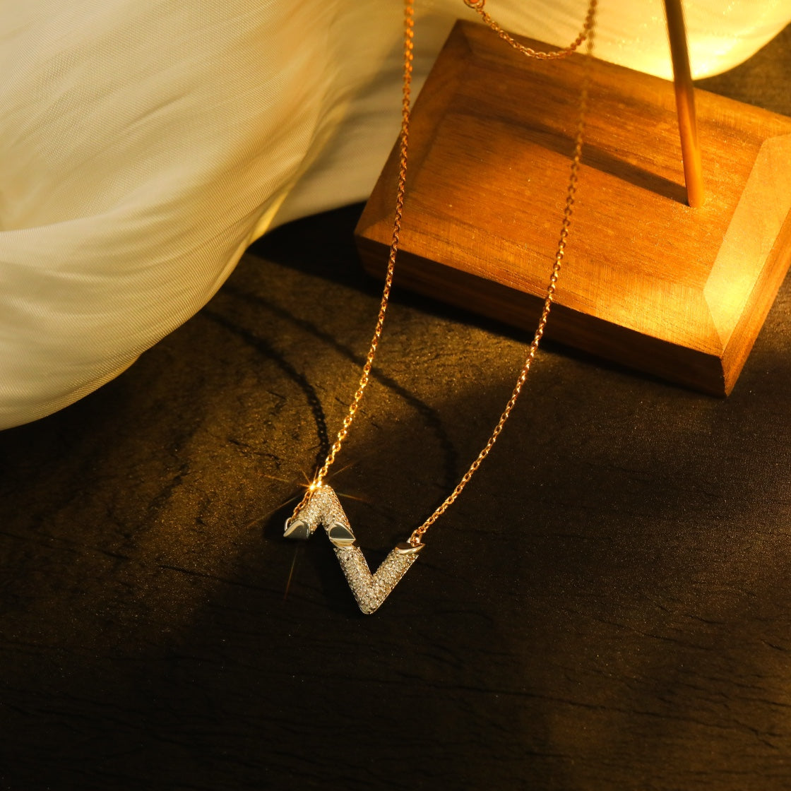 [Echo Fine ]VOLT SILVER DIAMOND PEDANT NECKLACE