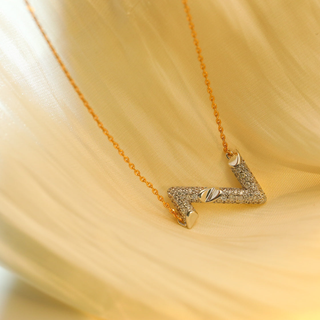 [Echo Fine ]VOLT SILVER DIAMOND PEDANT NECKLACE