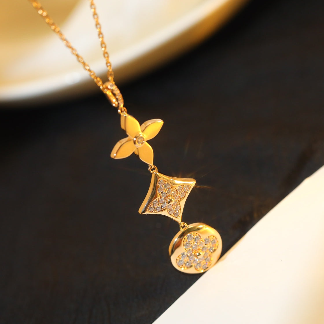 [Echo Fine ]STAR AND SUN DIAMOND PINK GOLD NECKLACE