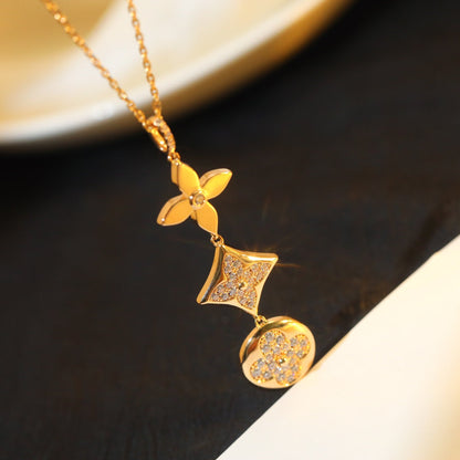 [Echo Fine ]STAR AND SUN DIAMOND PINK GOLD NECKLACE