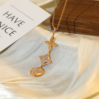 [Echo Fine ]STAR AND SUN DIAMOND PINK GOLD NECKLACE