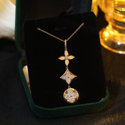 [Echo Fine ]STAR AND SUN DIAMOND PINK GOLD NECKLACE
