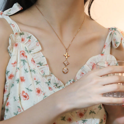 [Echo Fine ]STAR AND SUN DIAMOND PINK GOLD NECKLACE