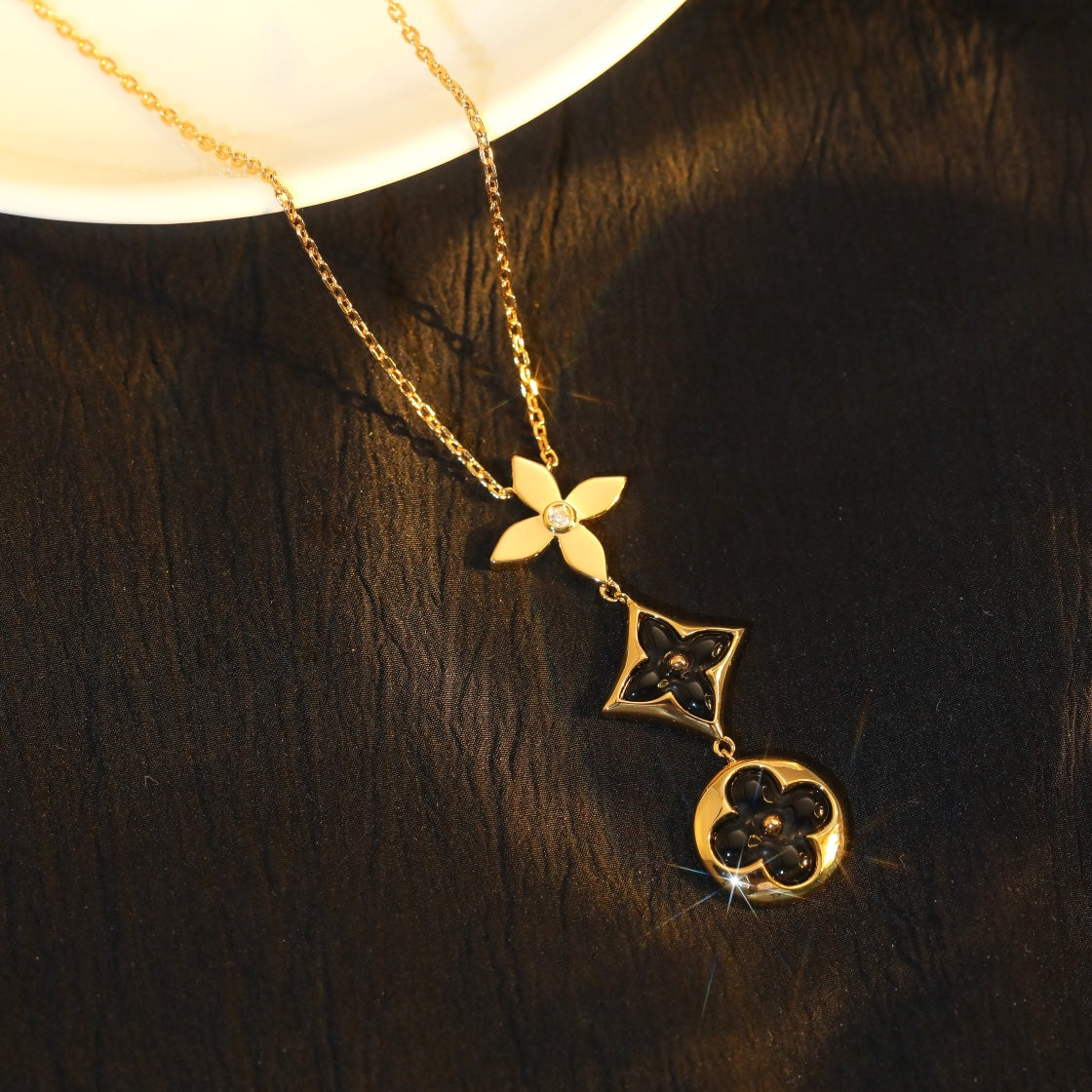 [Echo Fine ]STAR AND SUN ONYX PINK GOLD NECKLACE