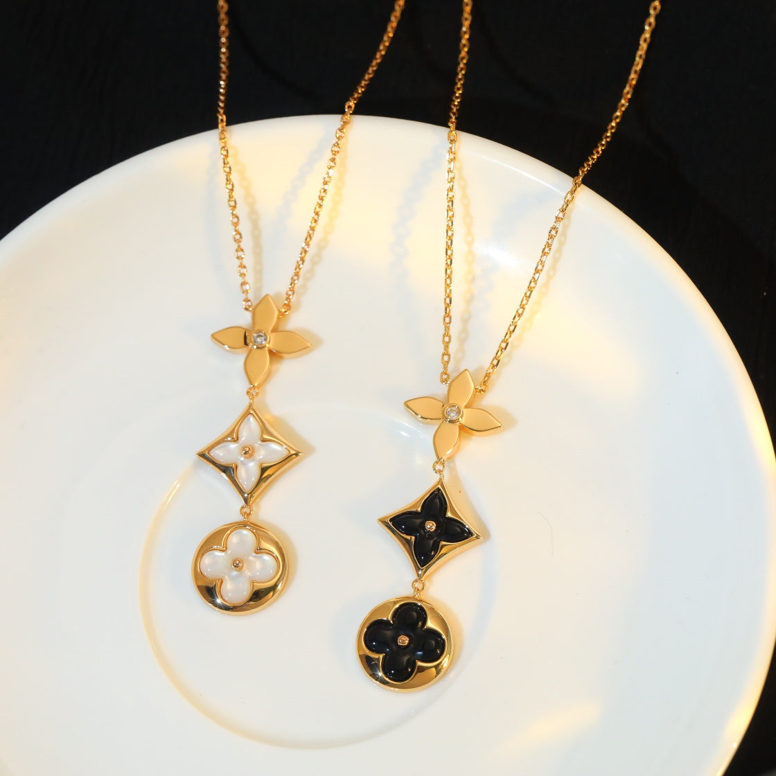 [Echo Fine ]STAR AND SUN ONYX PINK GOLD NECKLACE