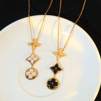 [Echo Fine ]STAR AND SUN ONYX PINK GOLD NECKLACE