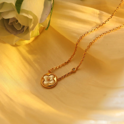 [Echo Fine ]SUN PEDANT PINK GOLD 1 DIAMOND NECKLACE