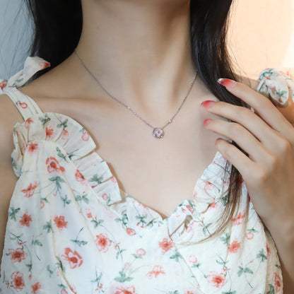 [Echo Fine ]SUN PEDANT PINK GOLD 1 DIAMOND NECKLACE