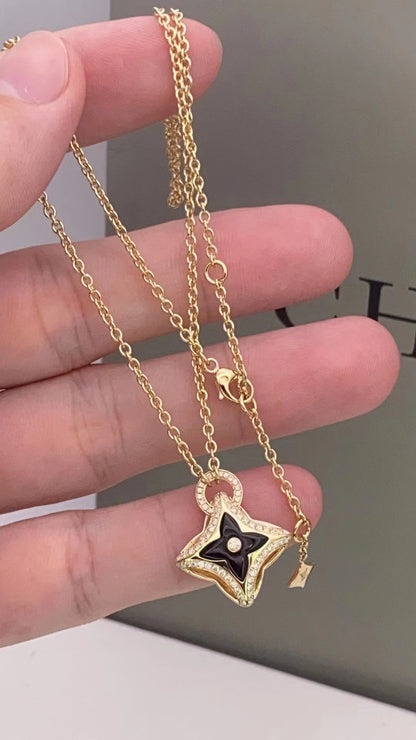 [Echo Fine ]STAR PEDANT PINK GOLD DIAMOND NECKLACE