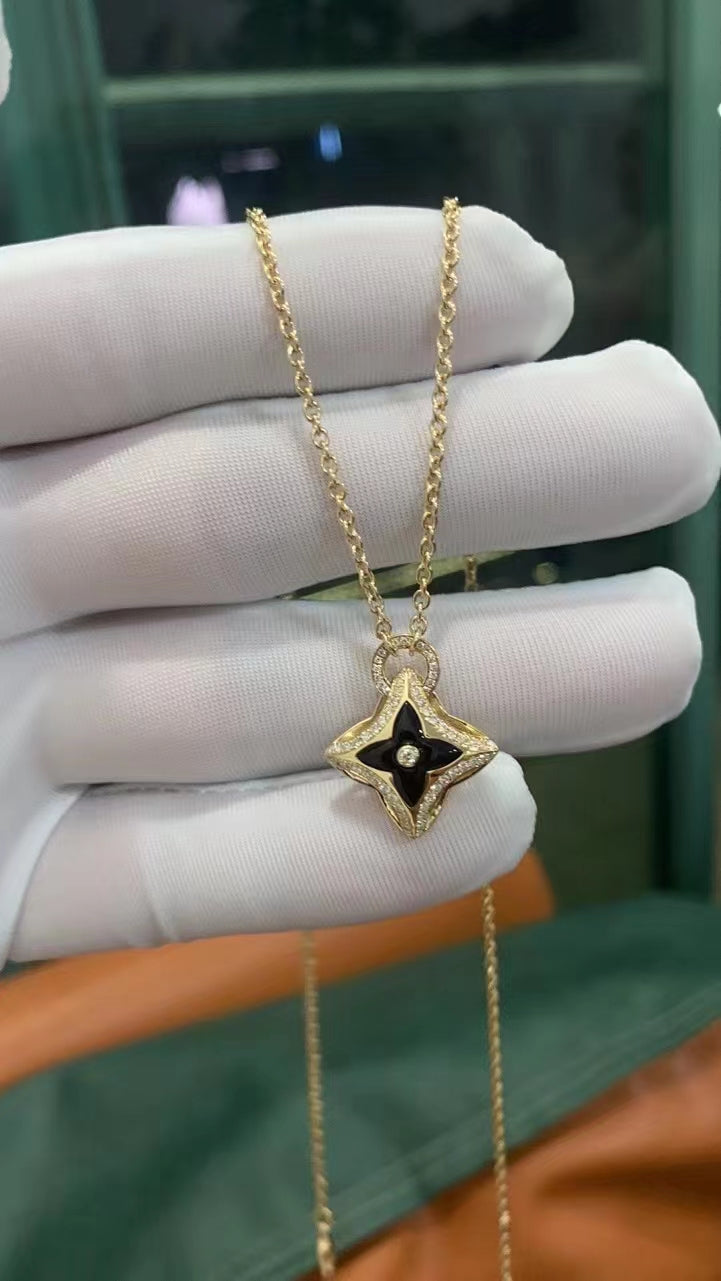 [Echo Fine ]STAR PEDANT PINK GOLD DIAMOND NECKLACE