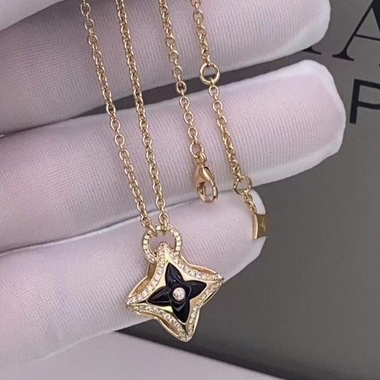 [Echo Fine ]STAR PEDANT PINK GOLD DIAMOND NECKLACE