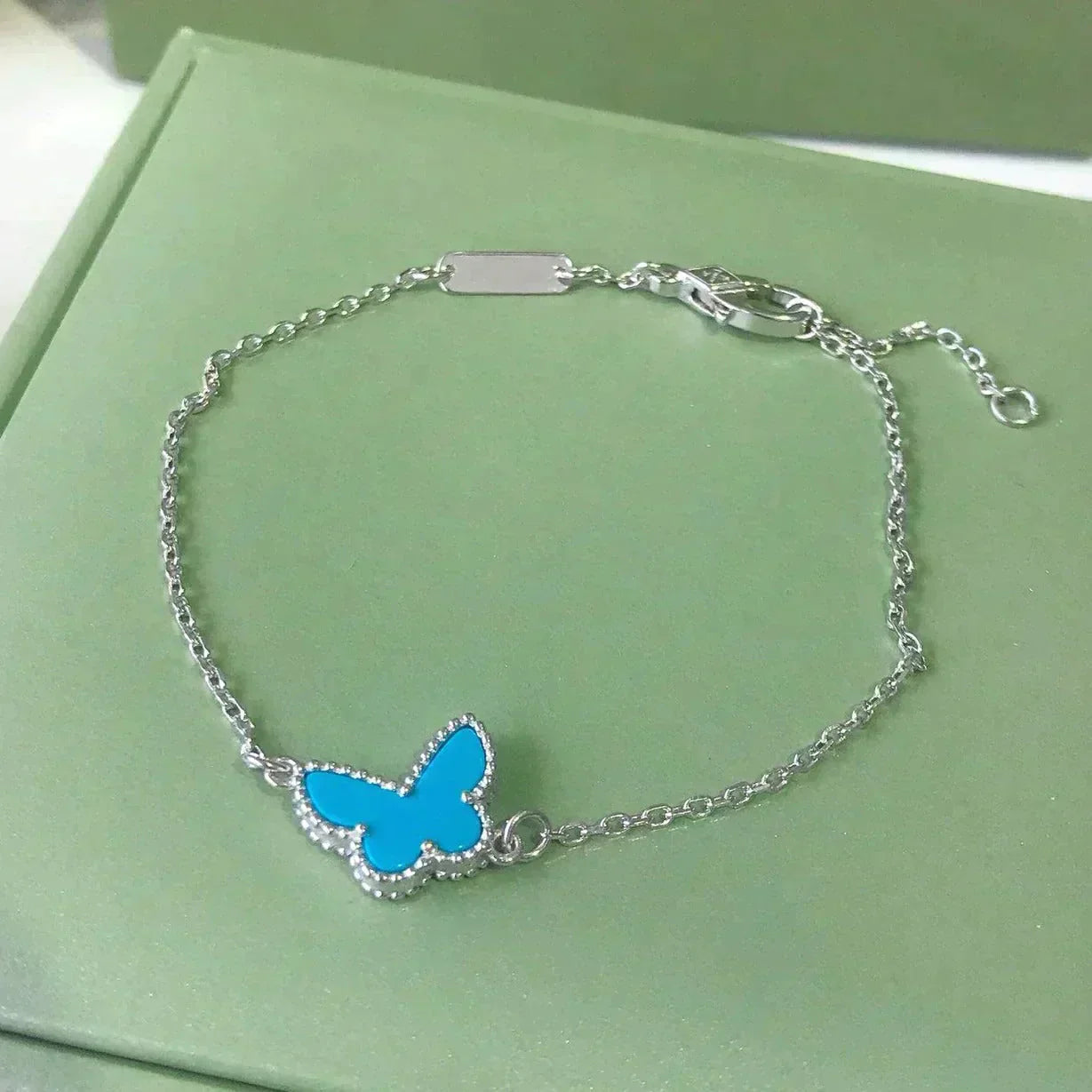 [Echo Fine ]BUTTERFLY TURQUOISE BUTTERFLY BRACELET SILVER