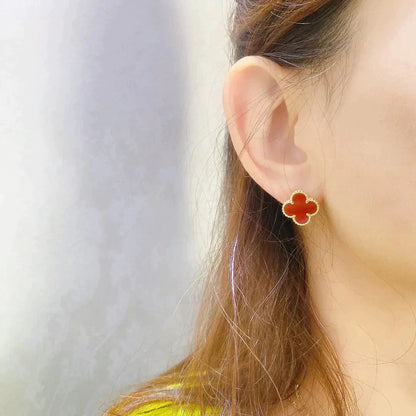 [Echo Fine ]CLOVER MEDIUM 1 MOTIFS CARNELIAN  EARRINGS