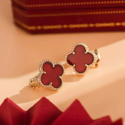 [Echo Fine ]CLOVER MEDIUM 1 MOTIFS CARNELIAN  EARRINGS