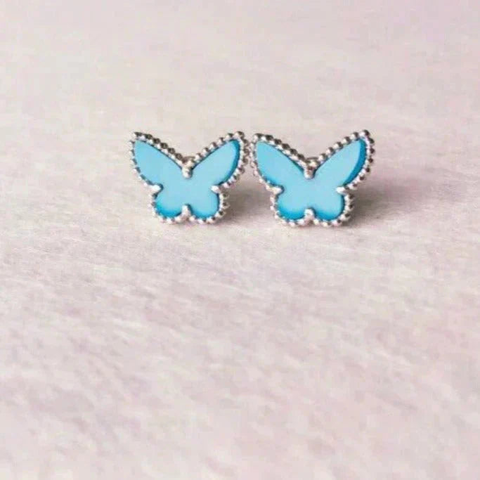 [Echo Fine ]BUTTERFLY TURQUOISE EARRINGS SILVER