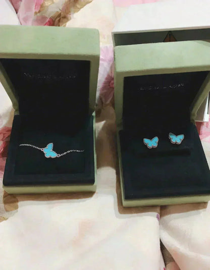 [Echo Fine ]BUTTERFLY TURQUOISE EARRINGS SILVER