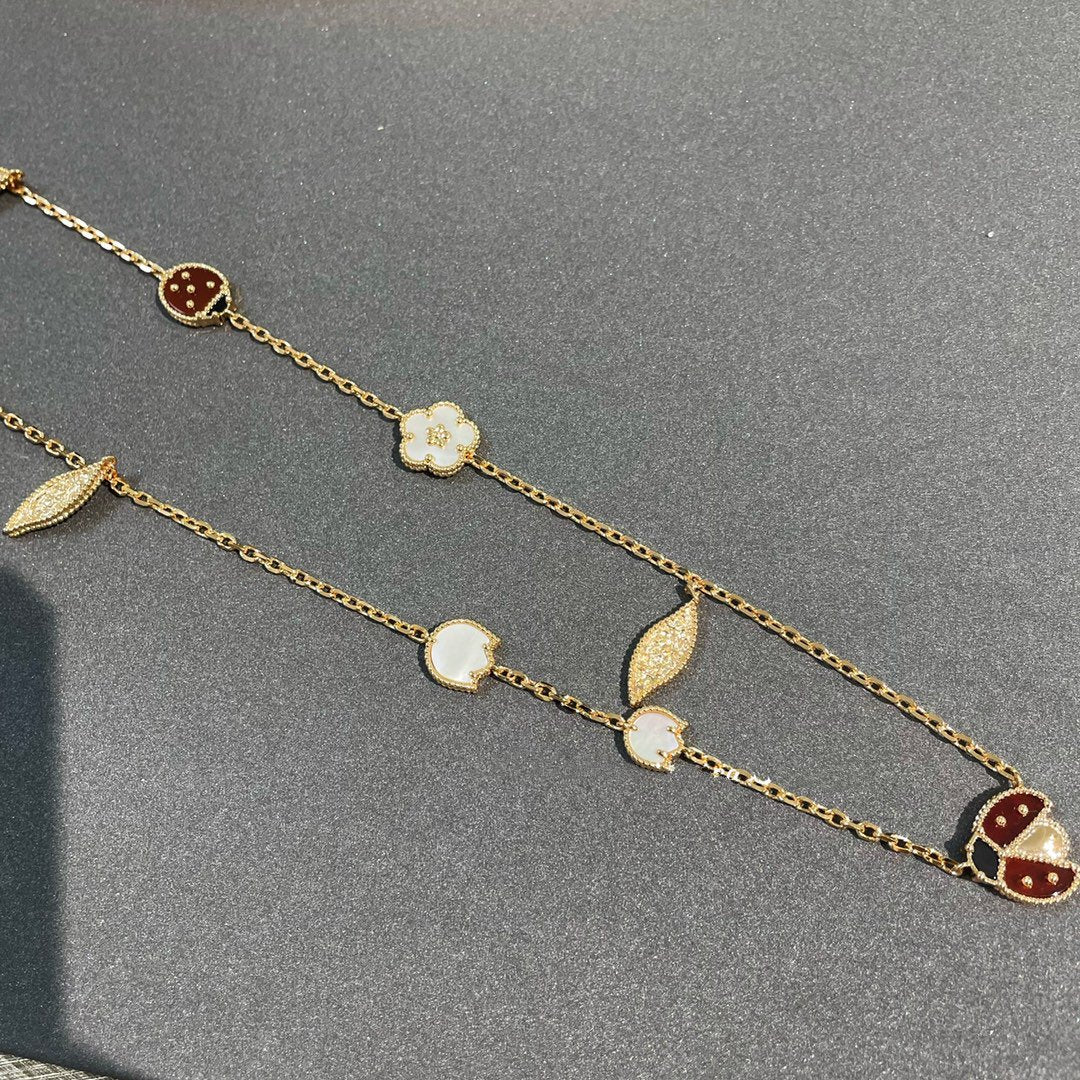 [Echo Fine ]LUCKY SPRING 15 MOTIFS GOLD NECKLACE