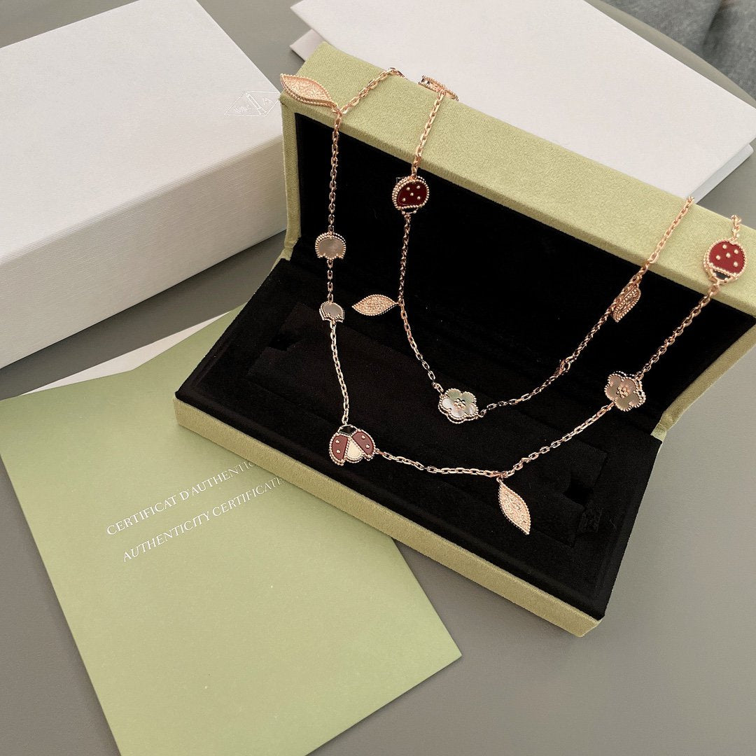 [Echo Fine ]LUCKY SPRING 15 MOTIFS ROSE GOLD NECKLACE