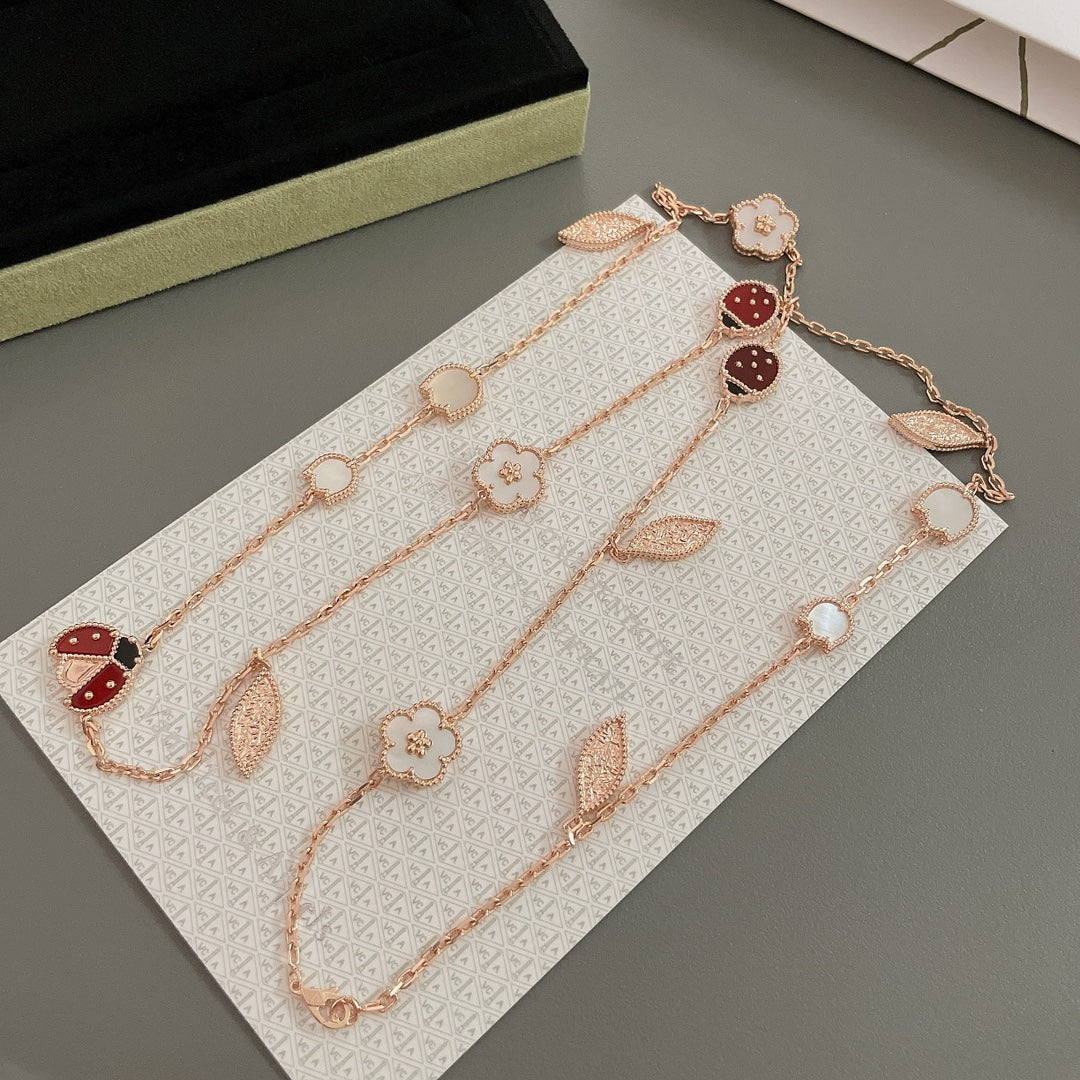 [Echo Fine ]LUCKY SPRING 15 MOTIFS ROSE GOLD NECKLACE