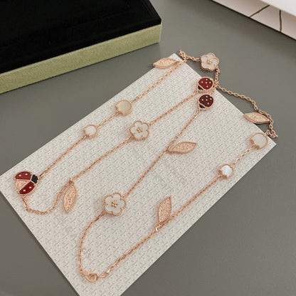 [Echo Fine ]LUCKY SPRING 15 MOTIFS ROSE GOLD NECKLACE