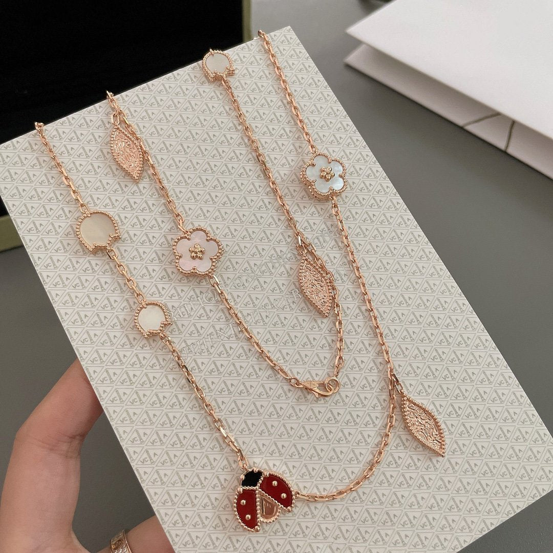 [Echo Fine ]LUCKY SPRING 15 MOTIFS ROSE GOLD NECKLACE