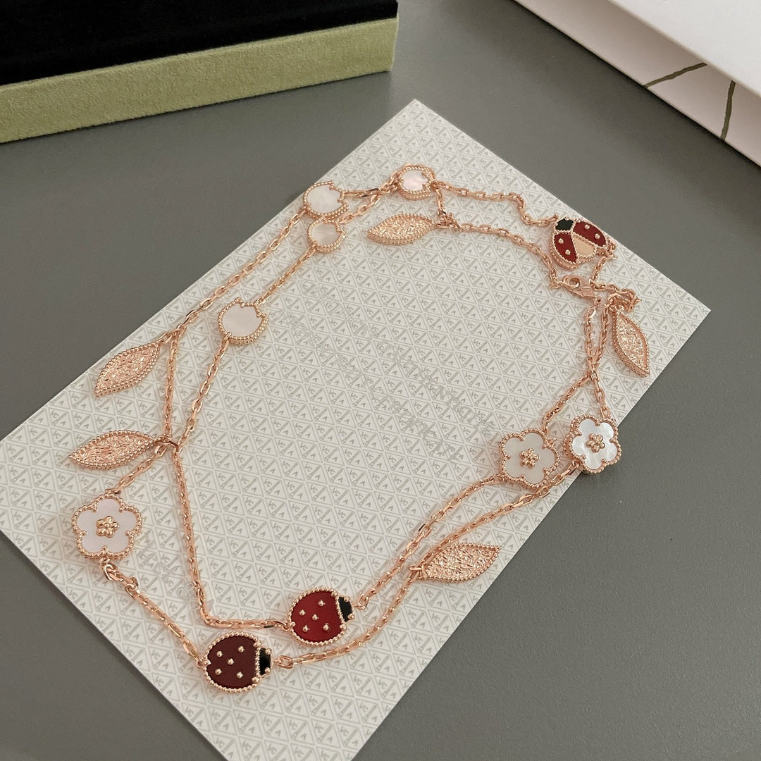 [Echo Fine ]LUCKY SPRING 15 MOTIFS ROSE GOLD NECKLACE